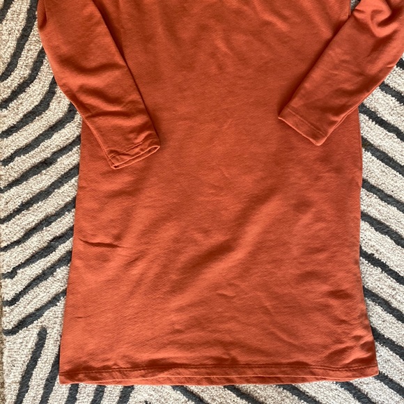 Loft Rust Orange Shift Cotton Dress - Picture 5 of 8